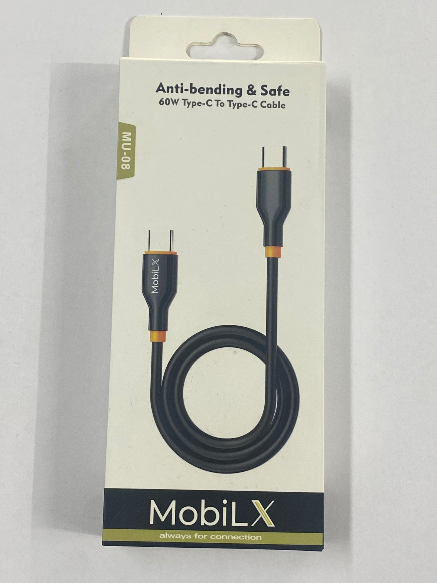 MobiLX MU-08 Anti-Bending § Safe 60w Type-C To Type-C Cable
