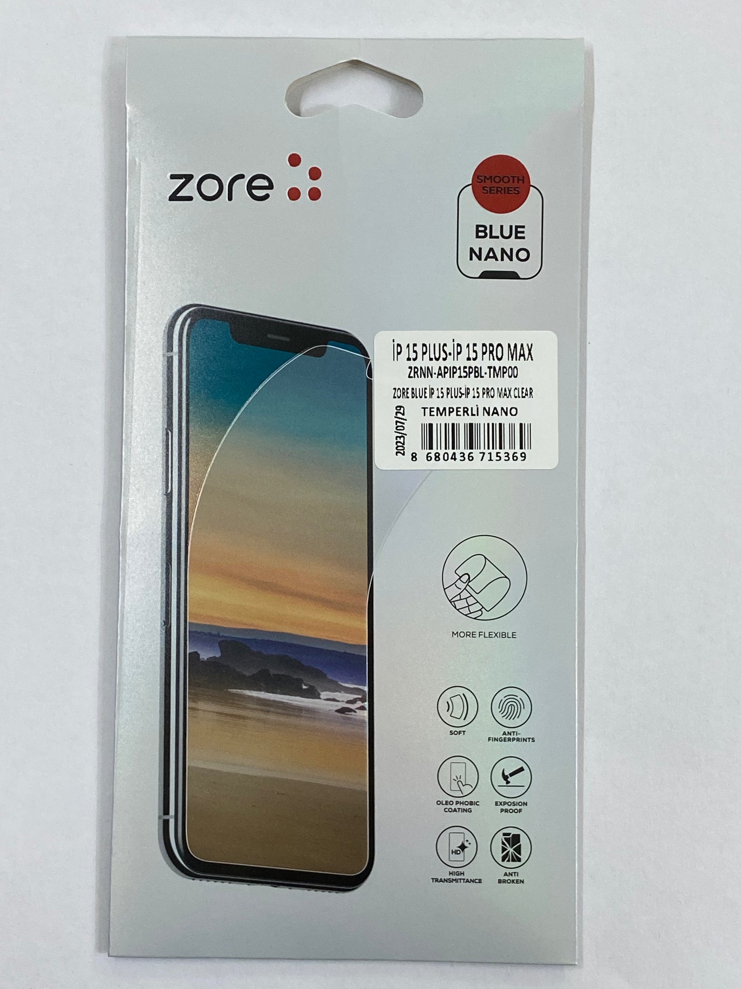 Zore iPhone 15 Plus / 15 Pro Max Clear Temperli Nano