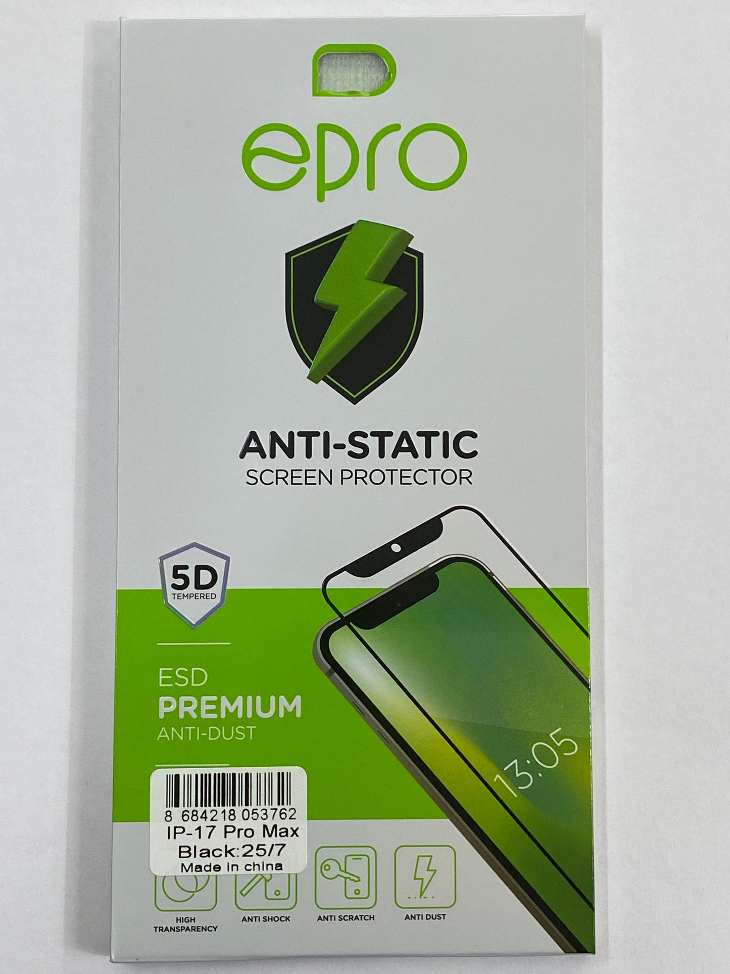 EPRO iPhone 17 Pro Max ANTI-STATIC SCREEN PROTECTOR