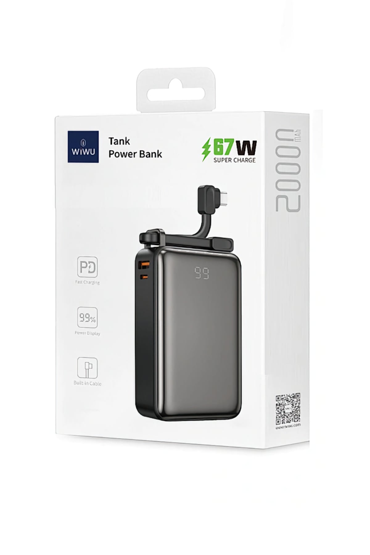 Wiwu P012 Tank Serisi Dijital Ekranlı Powerbank 20000mAh 67W