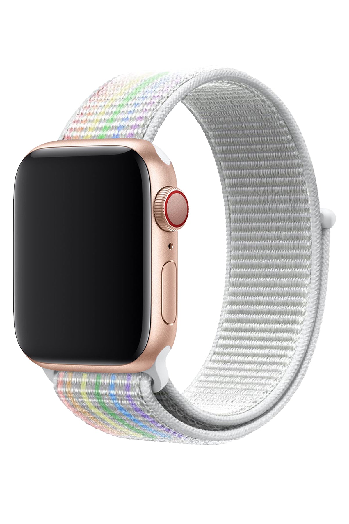 Apple Watch Uyumlu Spor Loop Kordon Beyaz Gökkuşağı