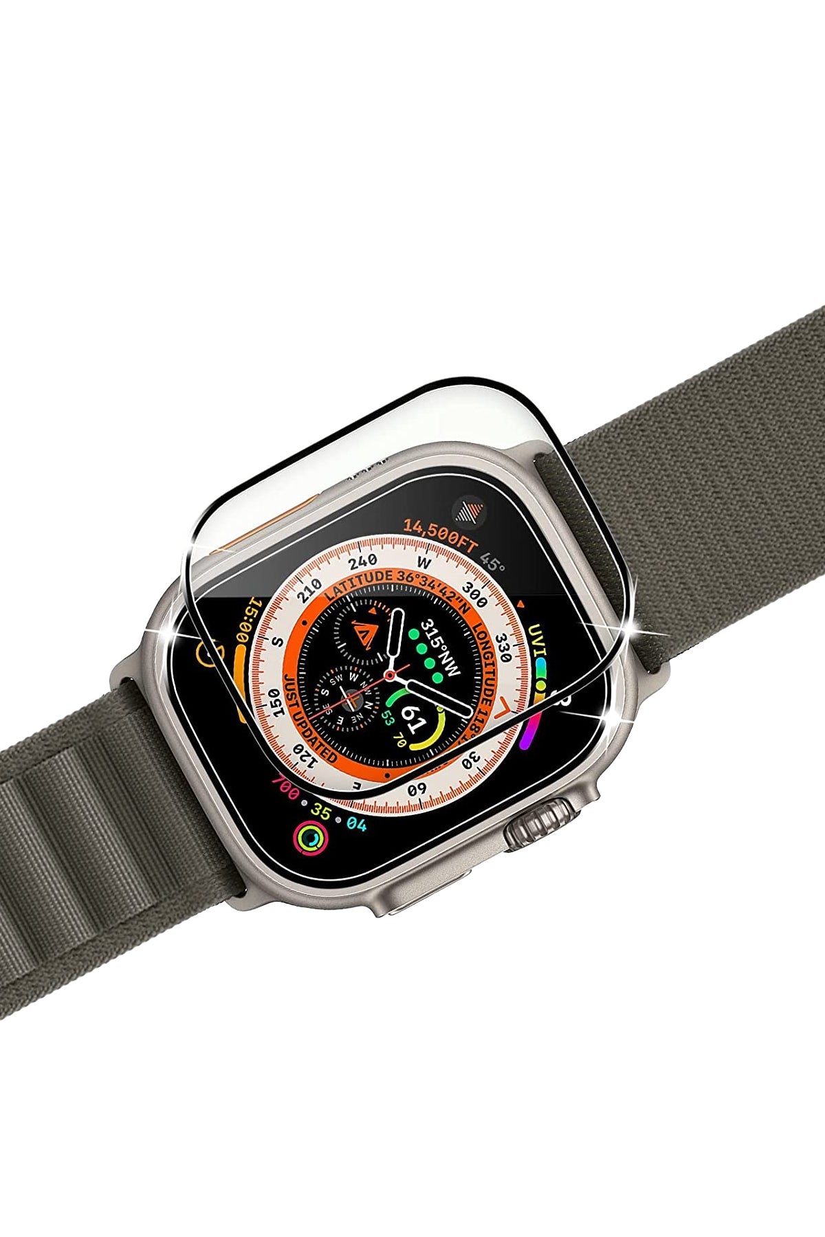 Apple Watch Ultra Uyumlu Ekran Koruyucu Full Yapışkanlı