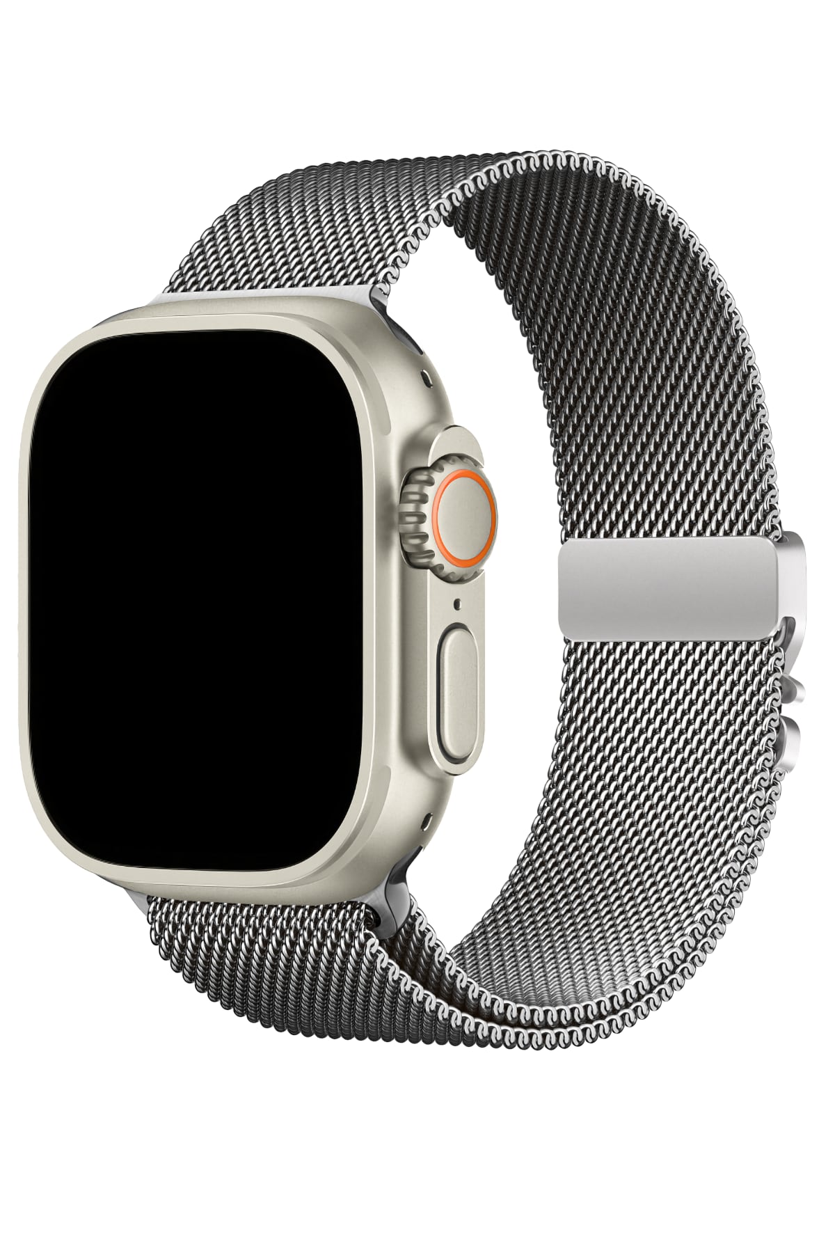 Apple Watch Ultra Uyumlu İnce Örgü Milano Loop Gümüş