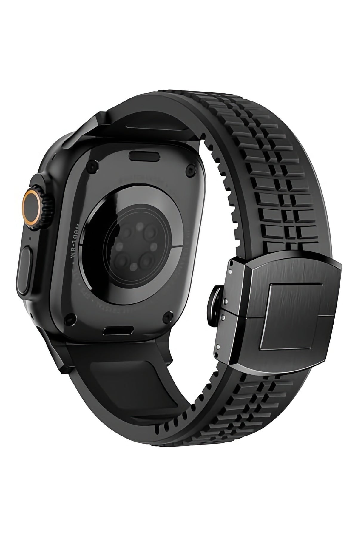 Apple Watch / Ultra Uyumlu AquaLink Kordon Monolith Siyah Toka