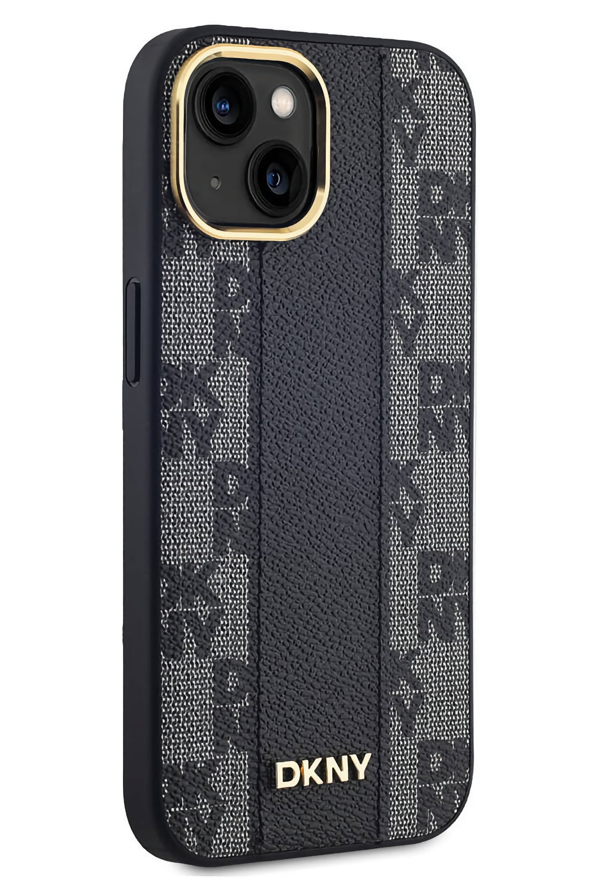 DKNY Checkered Texture Pattern iPhone 15 Plus Magsafe Uyumlu Kılıf Siyah