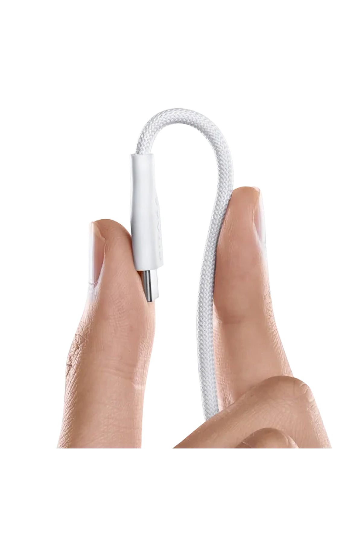 Flex Braided Örgü Type-C to Type-C 60w PD Hızlı Data ve Şarj Kablosu 1.2m Beyaz