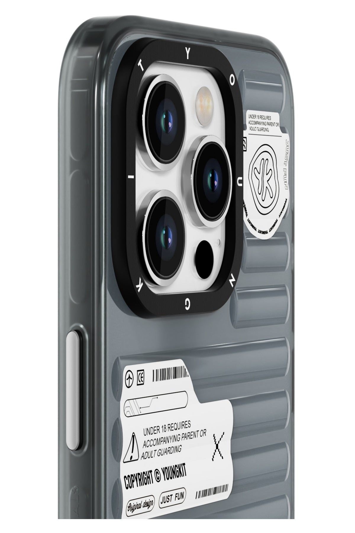 Youngkit Fluorite iPhone 15 Pro Uyumlu Siyah Kılıf