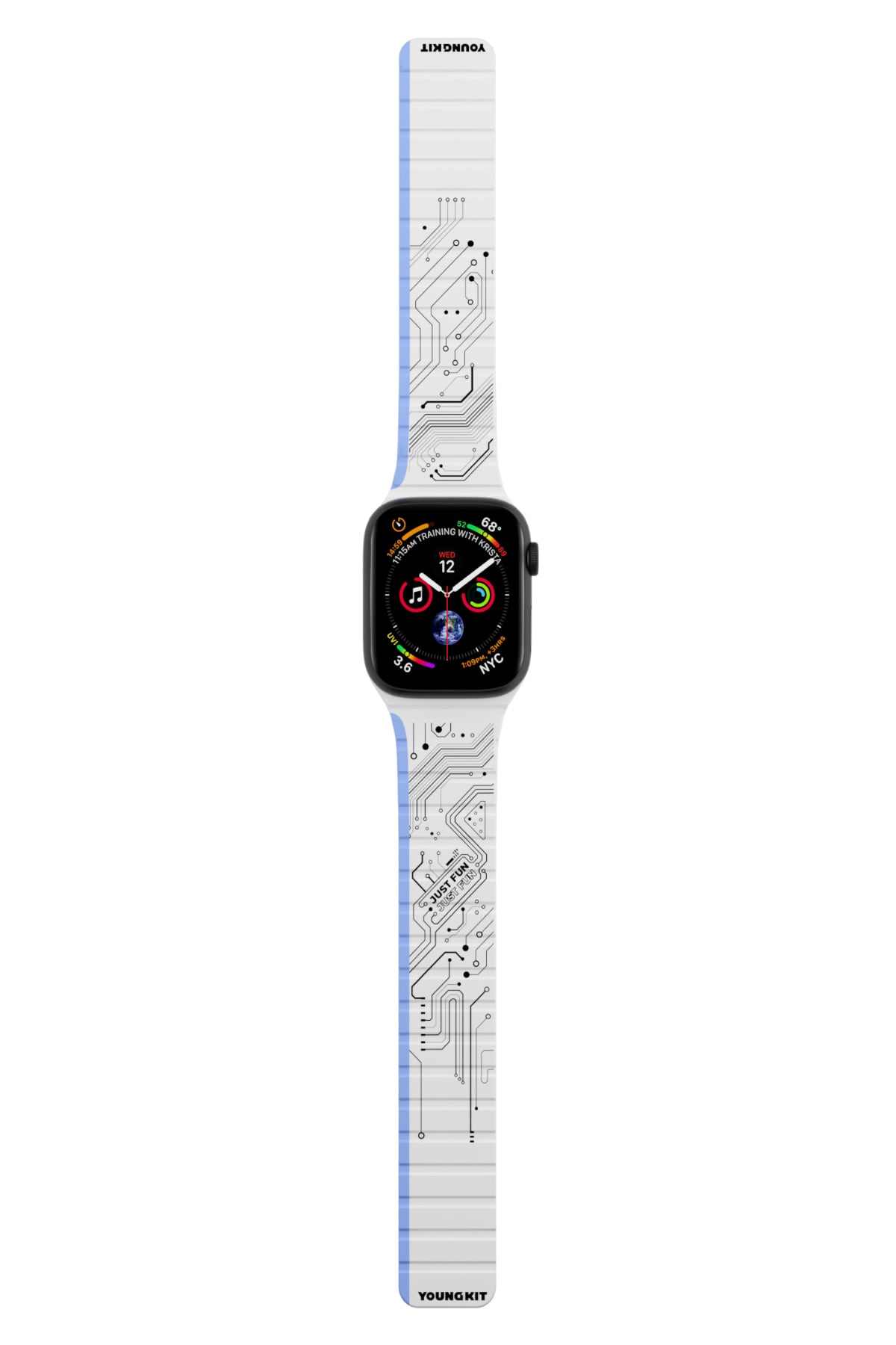 Youngkit Apple Watch Uyumlu Manyetik Mıknatıslı Futuristic Kordon Beyaz