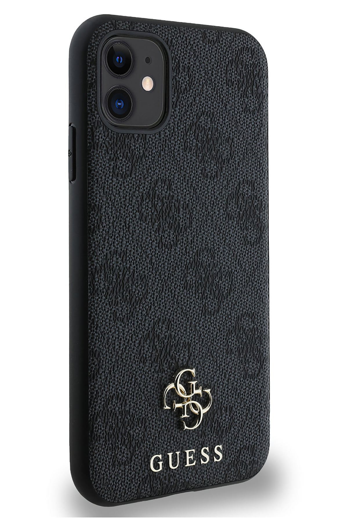 Guess Classic 4G Logolu iPhone 11 Magsafe Uyumlu Kılıf Siyah