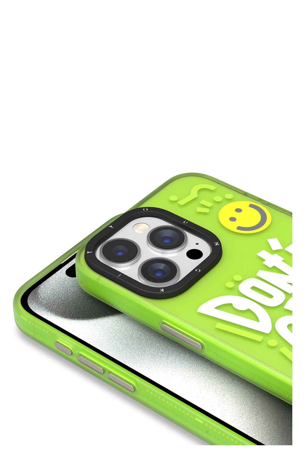 Youngkit Happy Hearth iPhone 15 Pro Max Uyumlu Neon Yeşil Kılıf