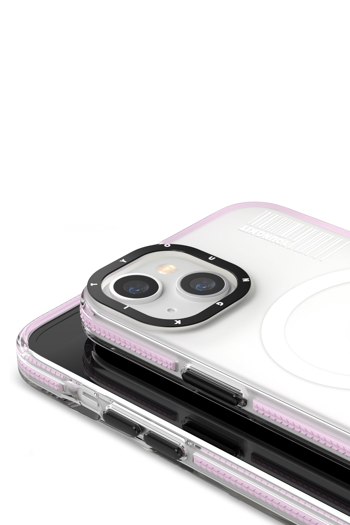 Youngkit Jane Sand iPhone 14 Plus Magsafe Buzlu Pembe Kılıf