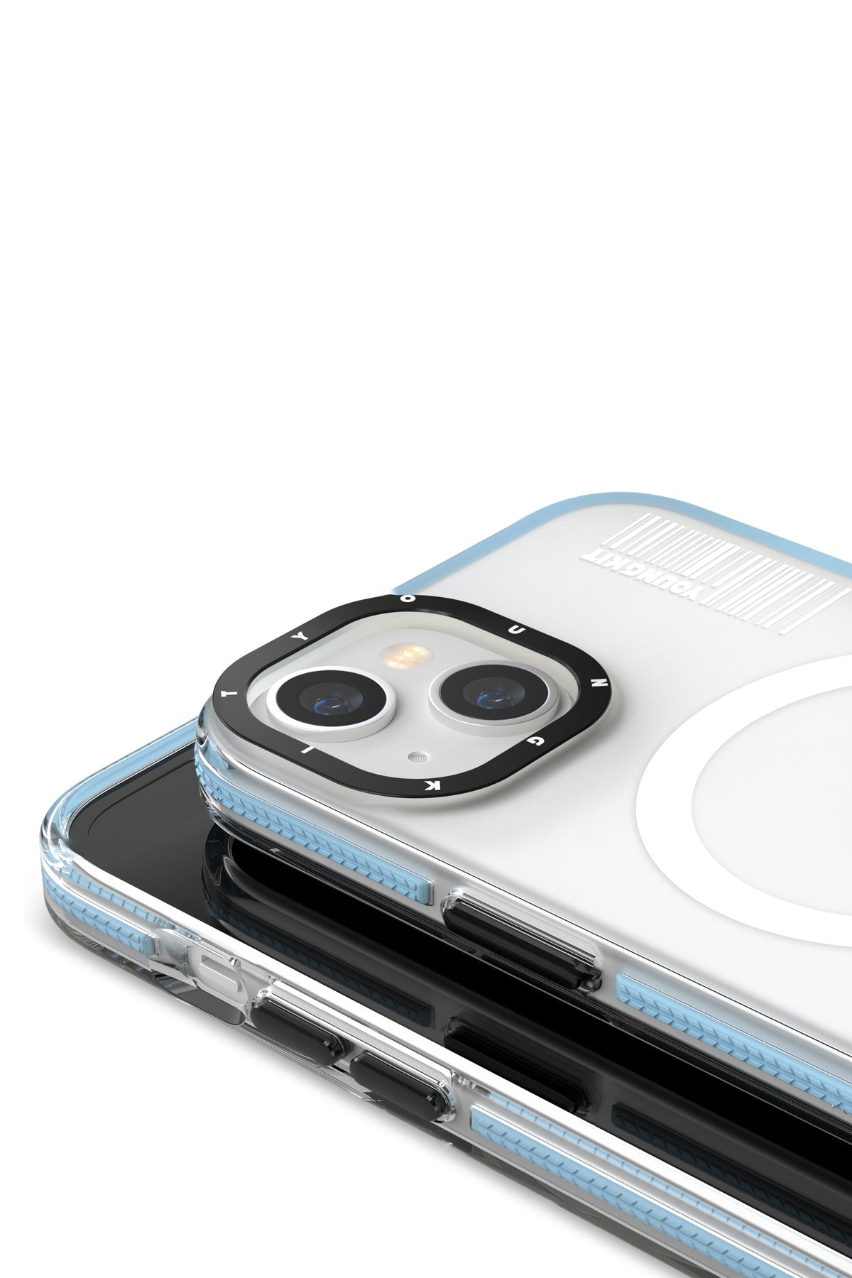 Youngkit Jane Sand iPhone 14 Magsafe Buzlu Mavi Kılıf