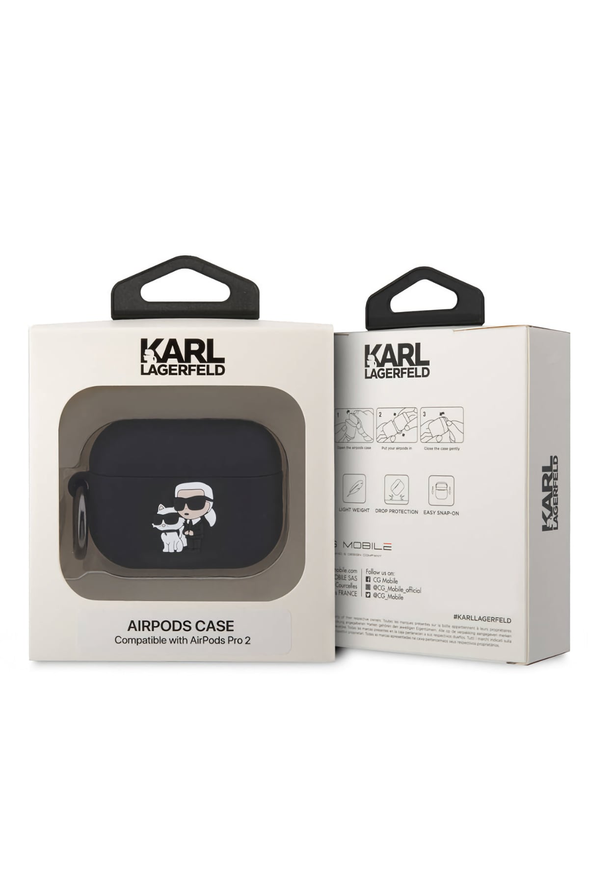 Karl Lagerfeld Karl & Choupette Apple Airpods Pro 2. Nesil Kılıf Siyah