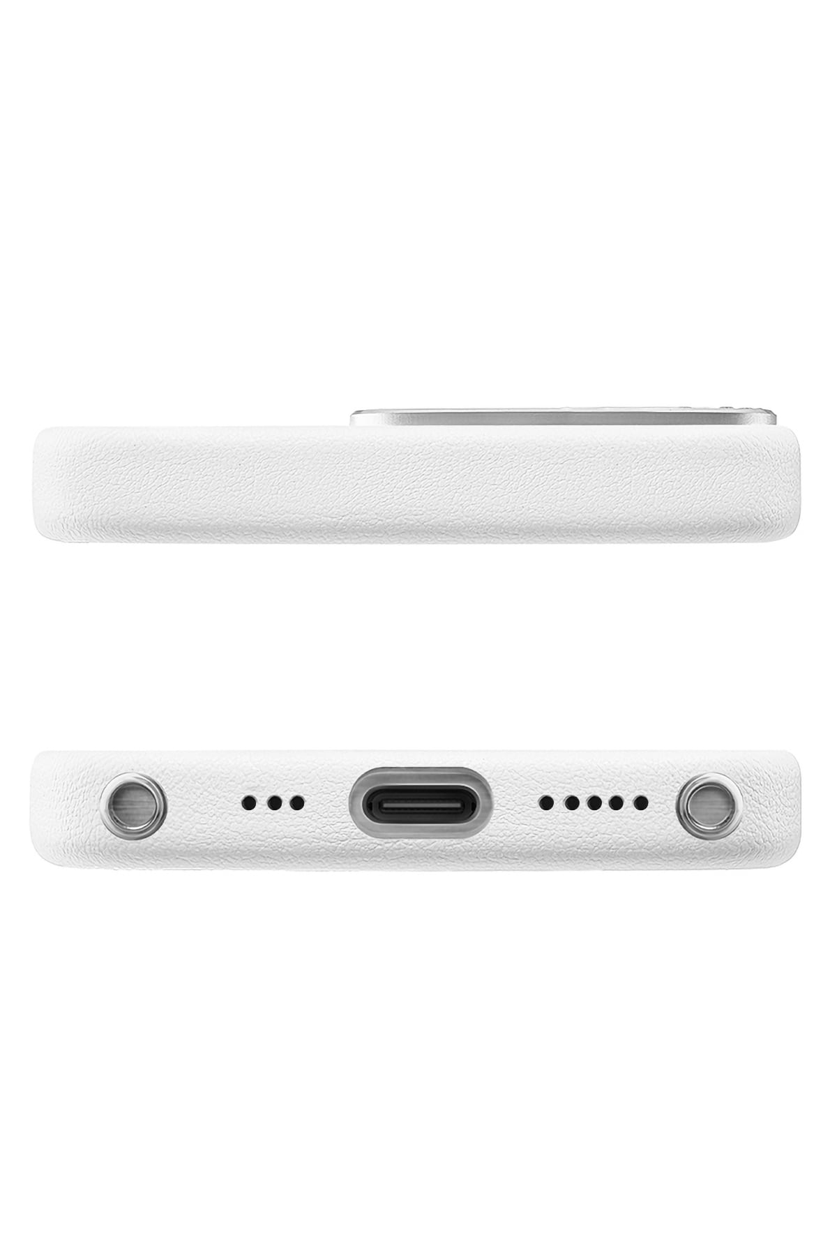 Pynana Starry iPhone 16 Pro Deri Kılıf Magsafe Uyumlu Beyaz