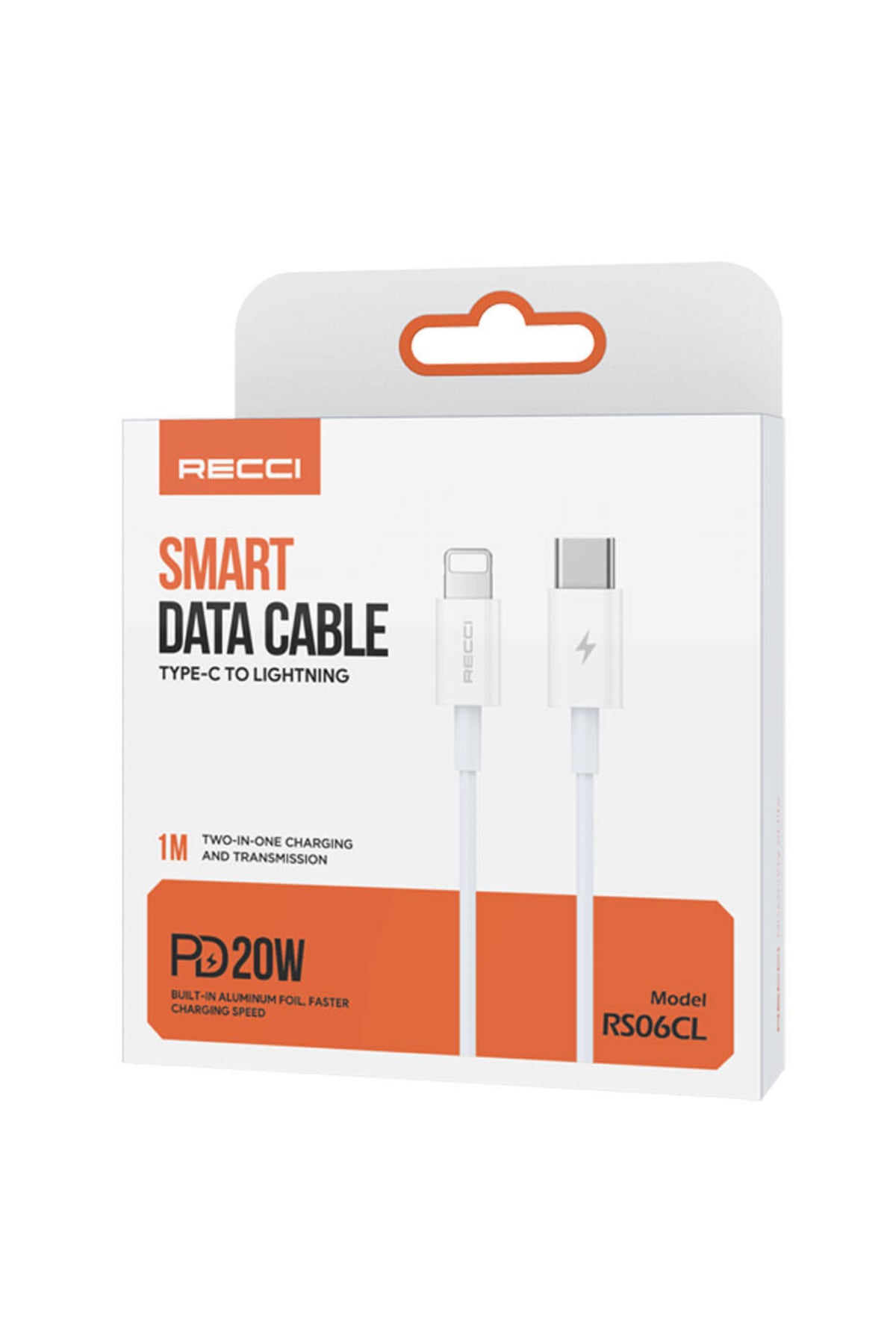 Recci Lightning to Type-C iPhone Hızlı Şarj Kablosu PD 20W 1M