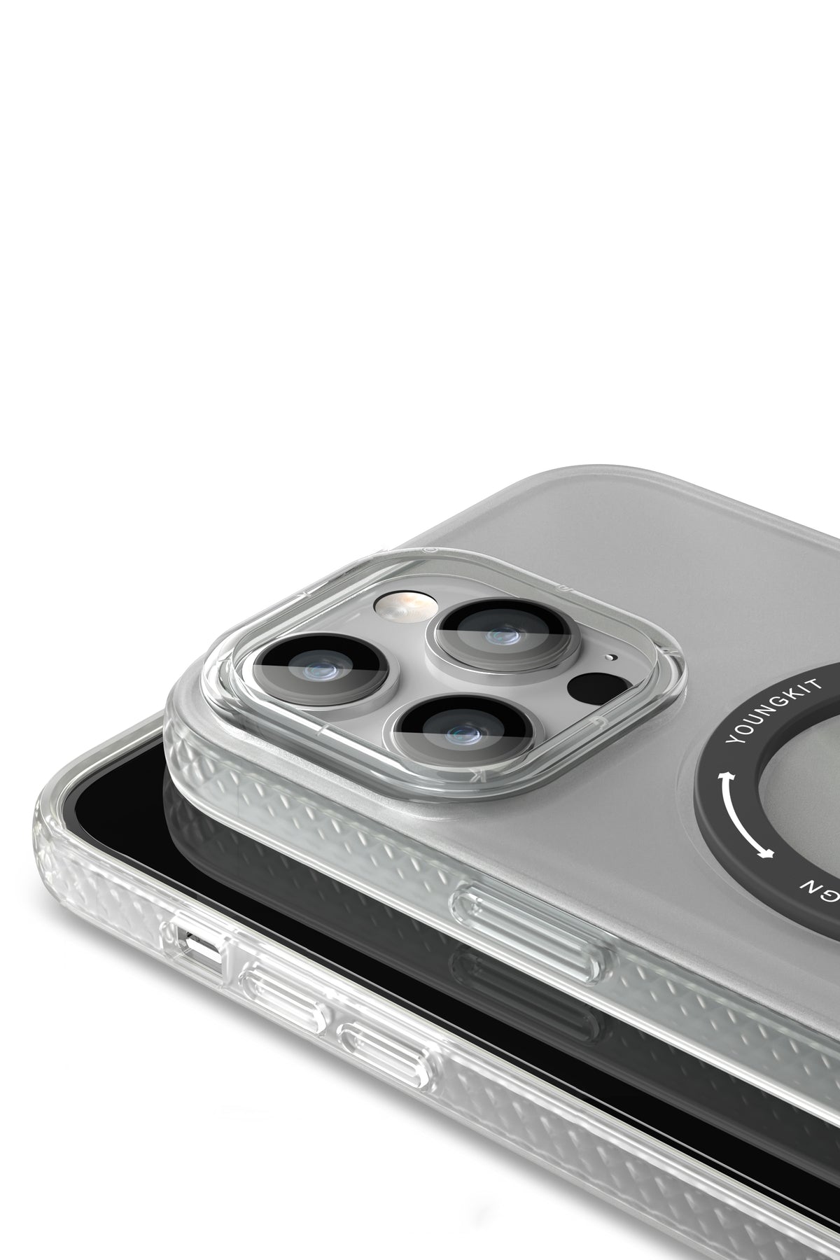 Youngkit Rock iPhone 14 Pro Magsafe Beyaz Stand Kılıf