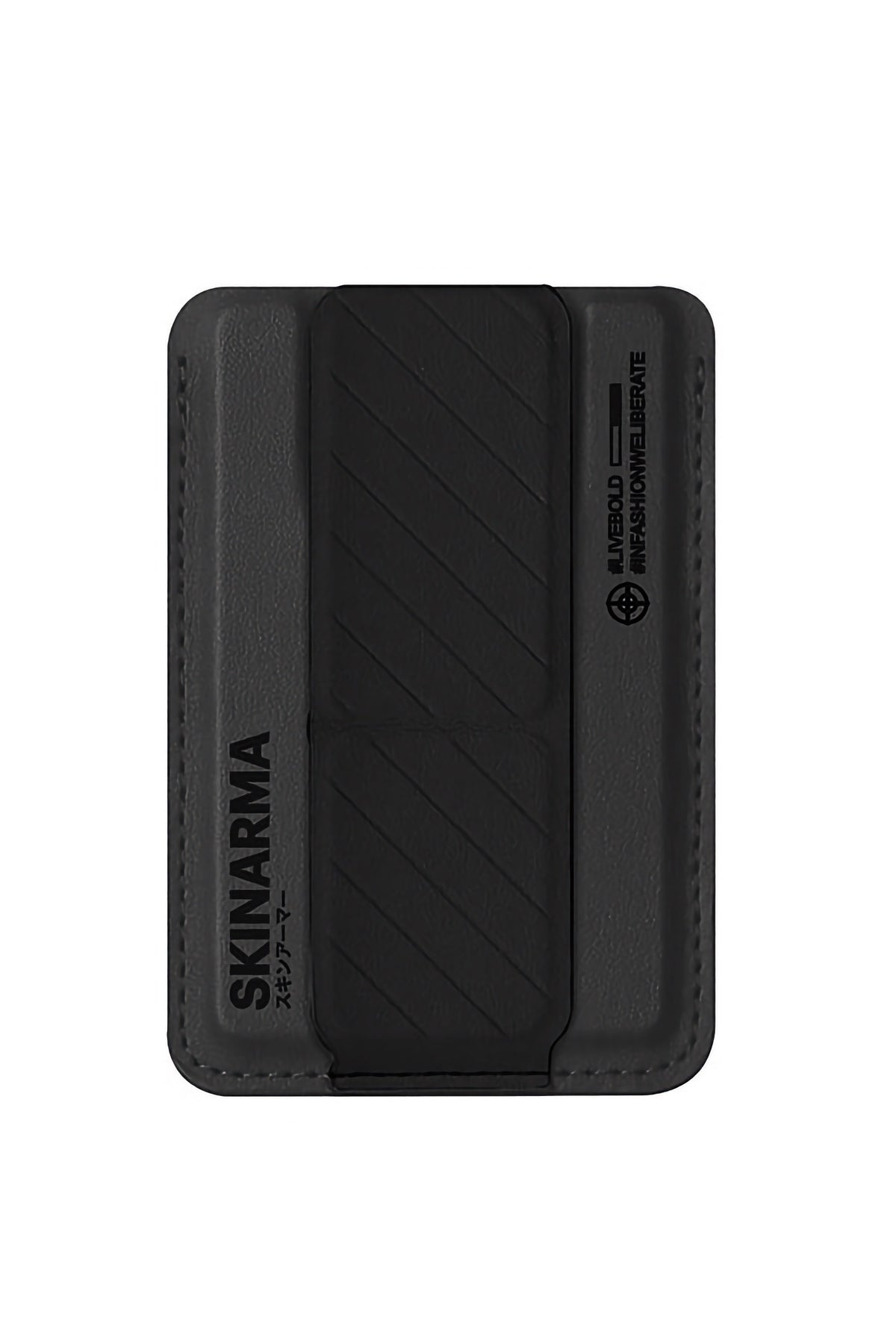 SkinArma iPhone 15 Pro Max Uyumlu Saıdo Kado Kartlıklı Standlı Kılıf Siyah