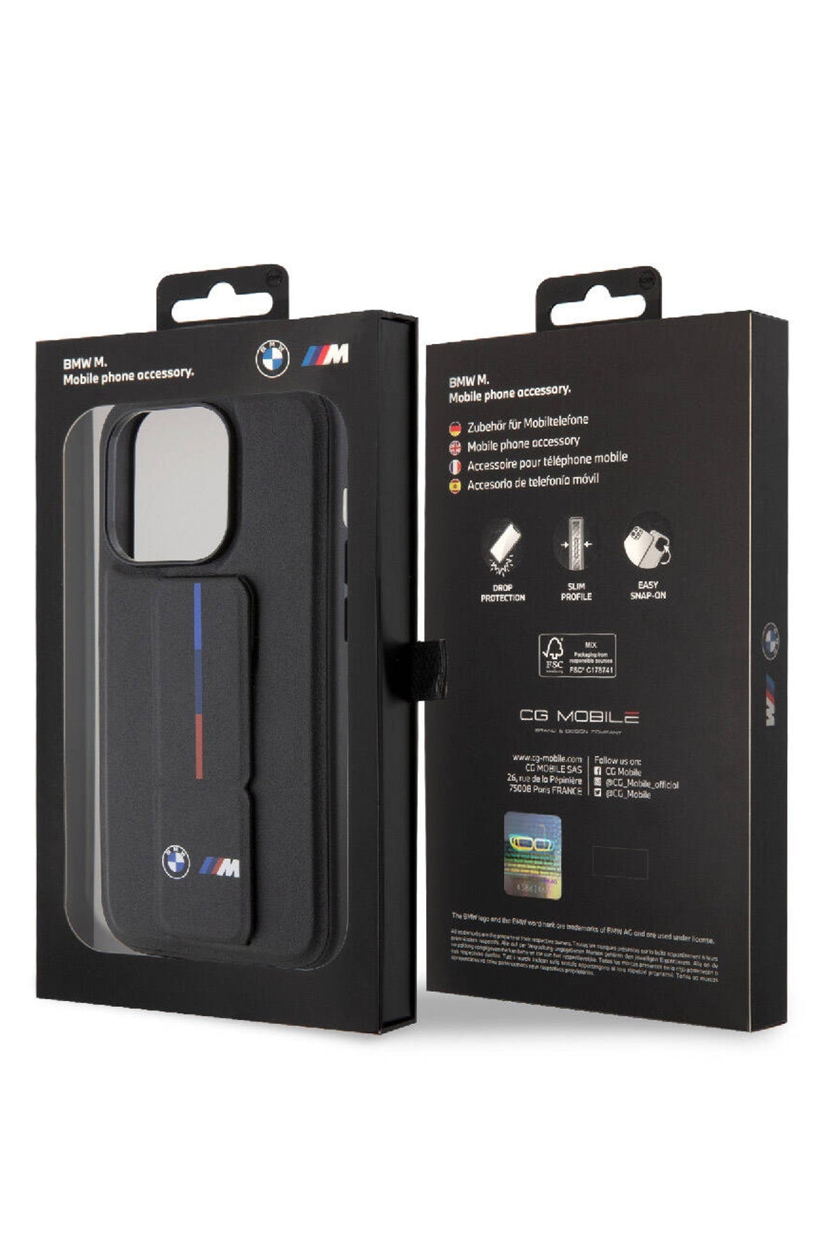Apple iPhone 15 Pro Max uyumlu BMW Standlı Kılıf Siyah