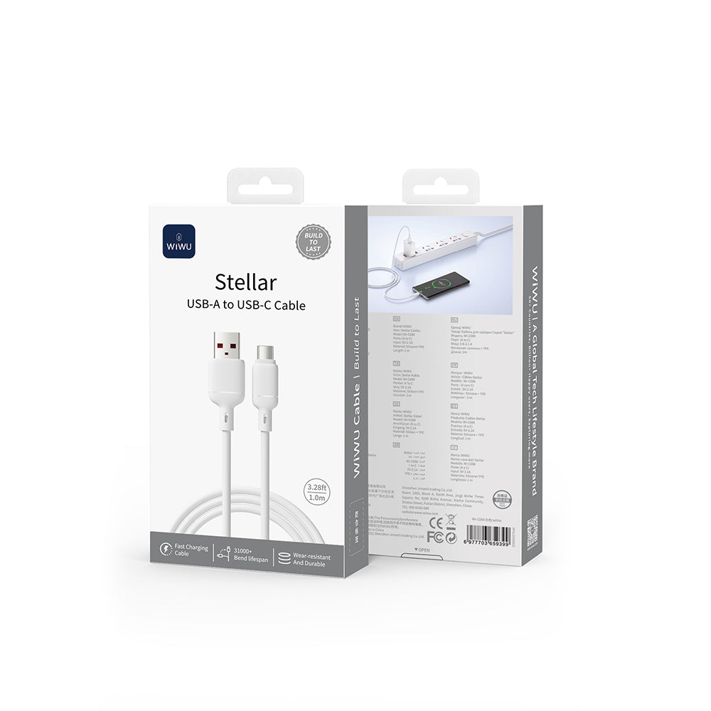 Wi-C088 Stellar USB-A to Type-C Hızlı Şarj Kablosu 1M