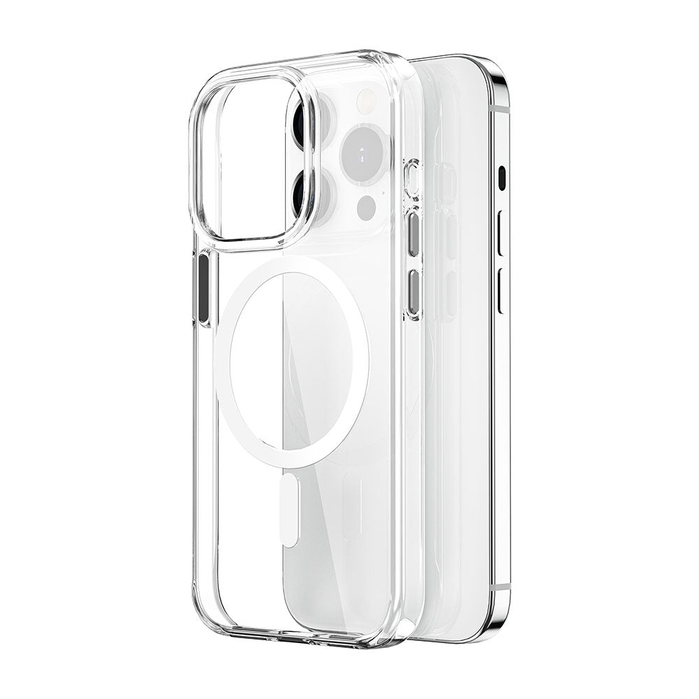 ZYS-013 Magsafe Uyumlu Renkli Kamera Çerçeveli Şeffaf iPhone 15 Pro Max Kılıf