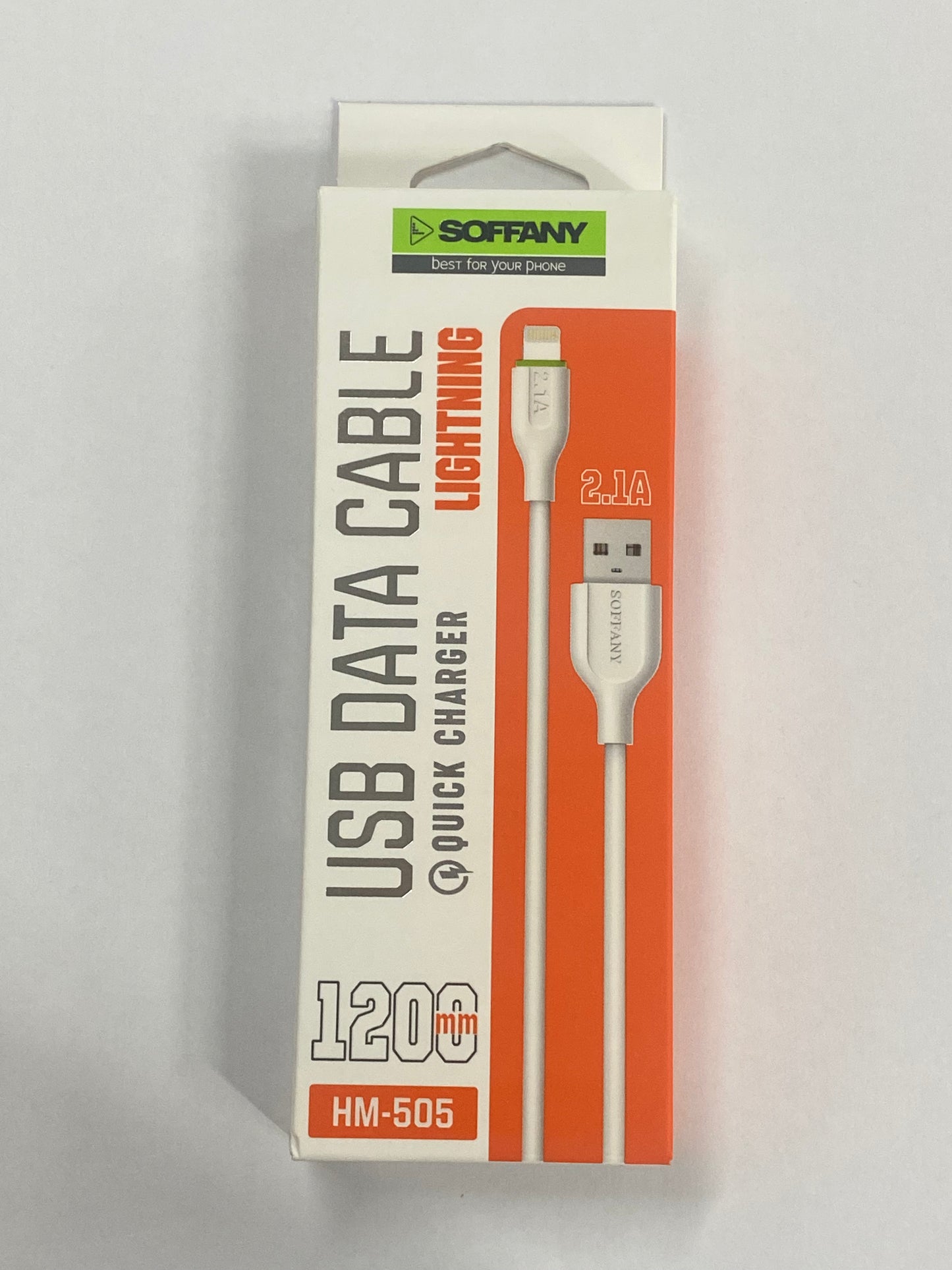 SOFFANY HM-505 USB Data Cable Lightning 2.1A – 120cm Hızlı Şarj ve Veri Kablosu