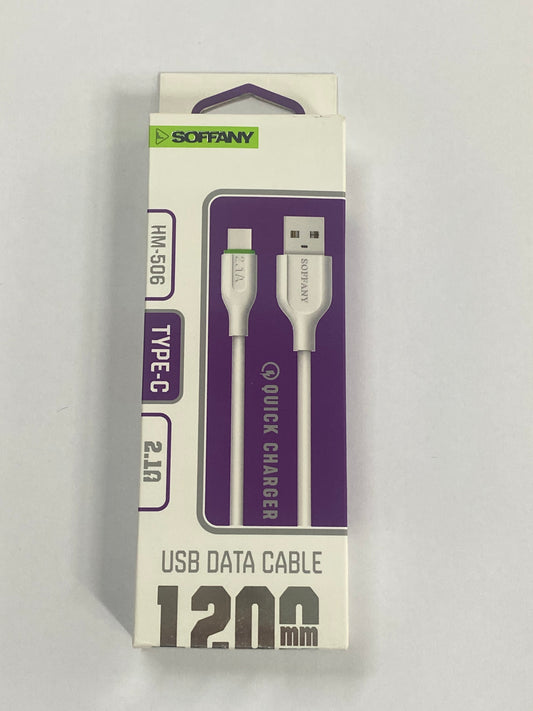 SOFFANY HM-506 Type-C Hızlı Şarj Kablosu 2.1A – 1200mm USB Data Cable