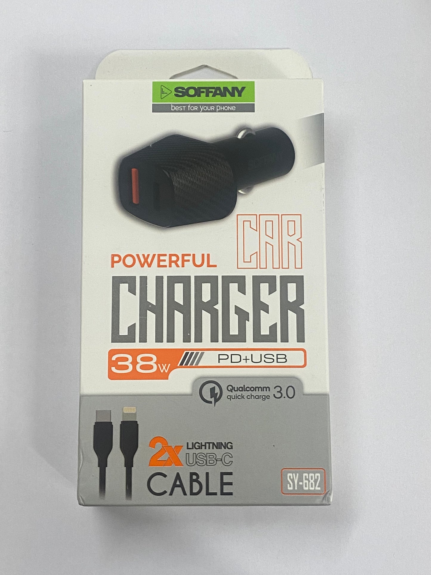 Soffany SY-682 Powerful Car Cahrger 38w PD+USB