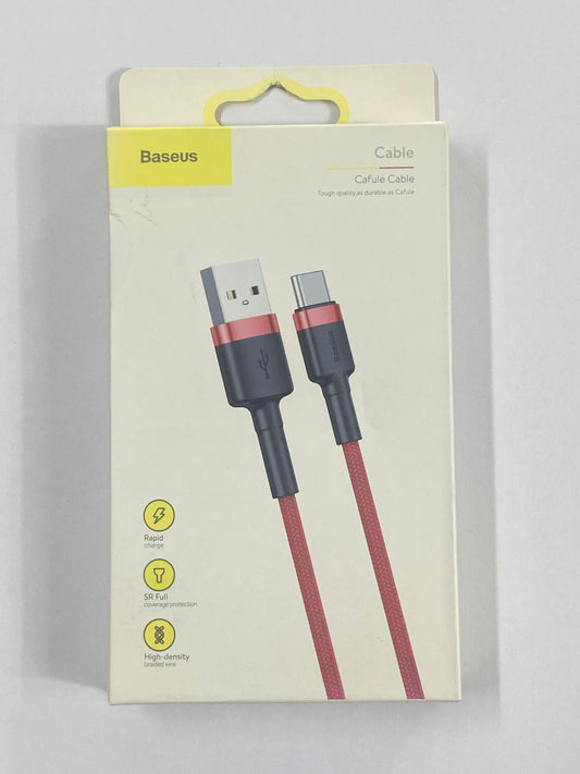 Baseus Cafule USB to Type-C Hızlı Şarj Kablosu – Örgülü Dayanıklı Data & Şarj Kablosu (300cm)