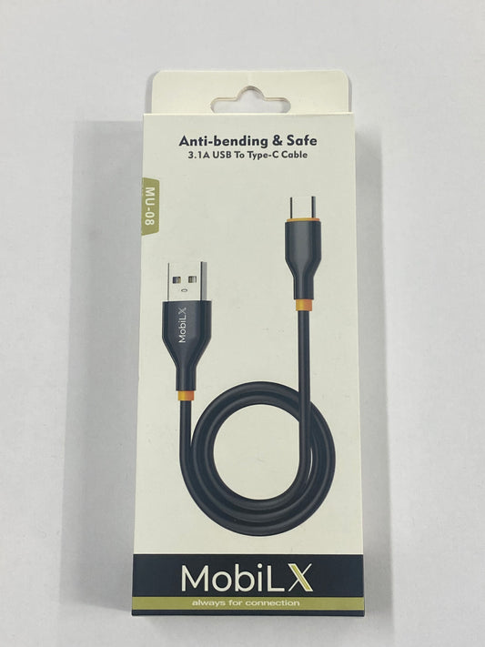 MobiLX MU-08 Anti-Bending § Safe 3.1A USB To Type-C Cable