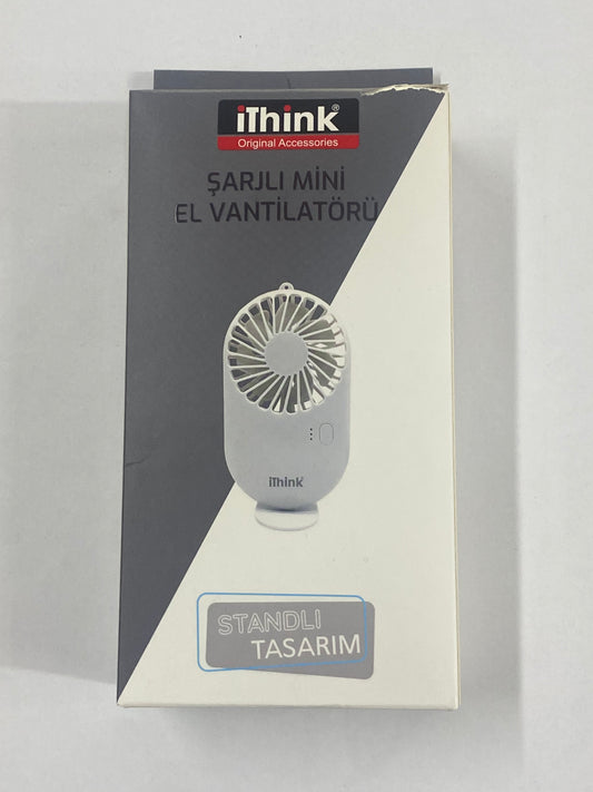 iThink Şarjlı Mini El Vantilatörü – Standlı Tasarım, Taşınabilir ve Güçlü Serinlik
