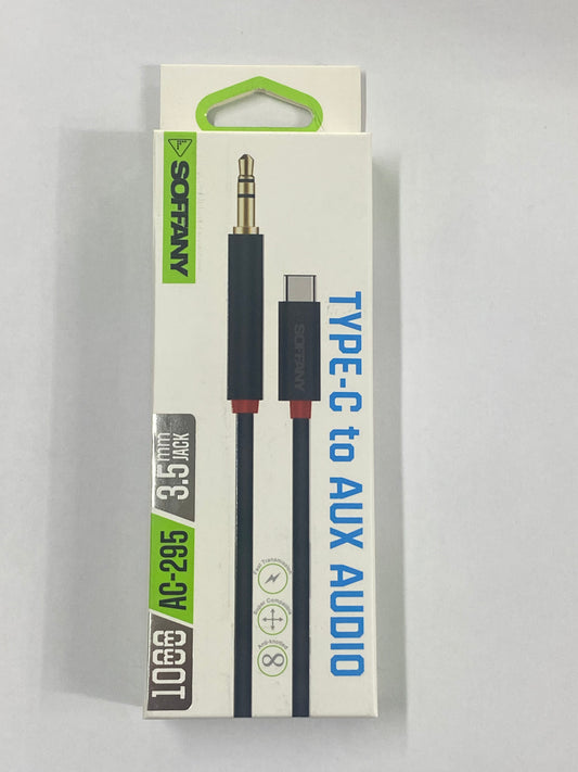 SOFFANY AC-295 Type-C to AUX 3.5mm Jack Çevirici Kablo – 100CM – Hızlı ve Net Ses Aktarımı