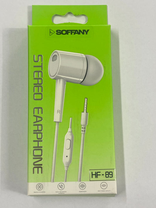 Soffany Stereo Earphone HF-89 – Kablolu Stereo Kulaklık, Mikrofonlu ve Konforlu Ses Deneyimi