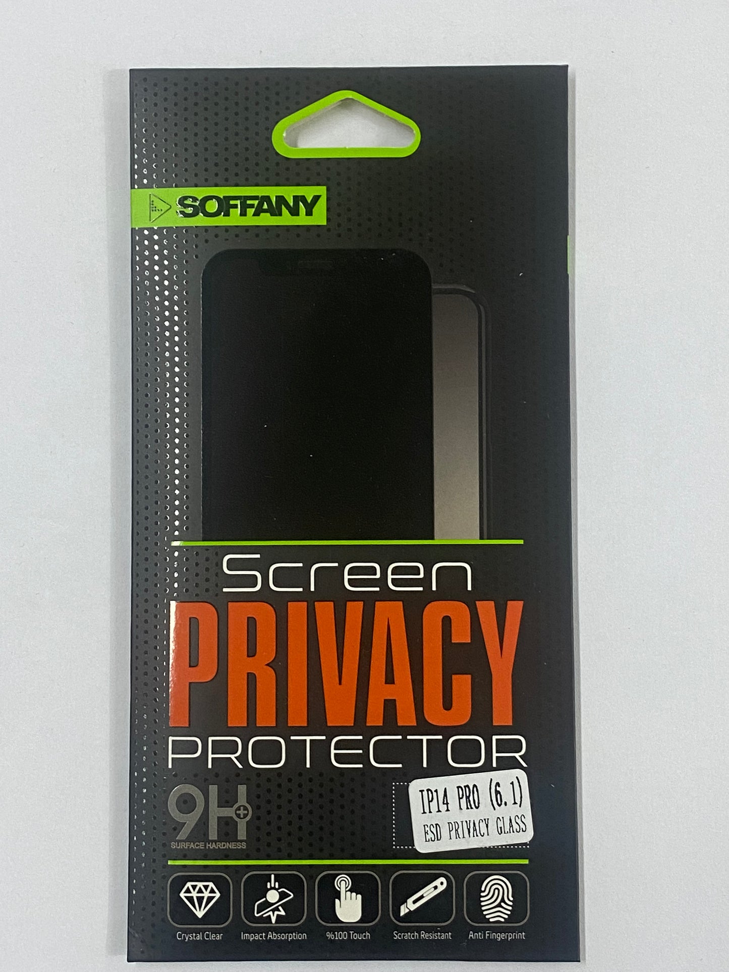 SOFFANY iPhone 16 Pro Privacy Ekran Koruyucu – 9H+ ESD Gizlilik Camı, Darbe Emici, Çizilmez Temperli Cam