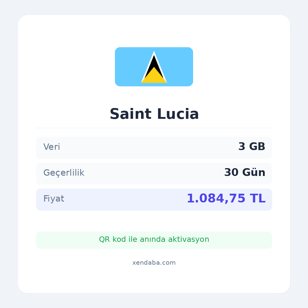 Saint Lucia 3GB 30 Gün eSIM