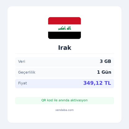 Irak 3GB 1 Gün eSIM