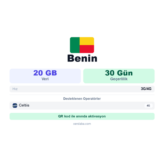Benin 20GB 30 Gün eSIM