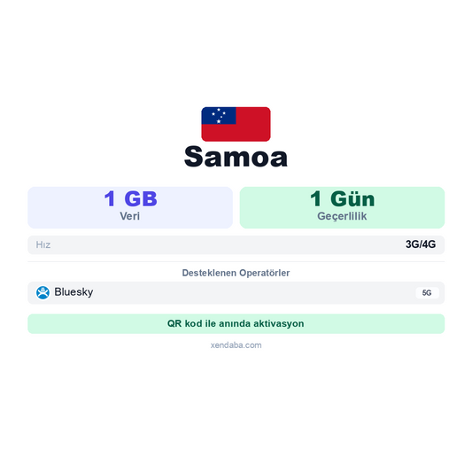 Samoa 1GB 1 Gün eSIM