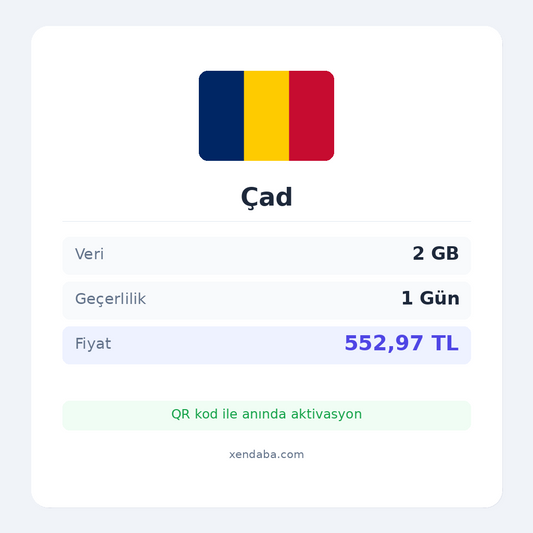 Çad 2GB 1 Gün eSIM