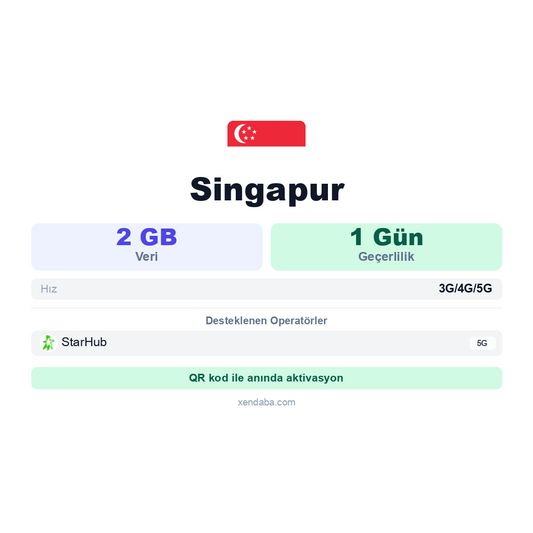 Singapur 2GB 1 Gün eSIM