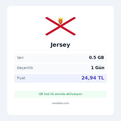 Jersey 0.5GB 1 Gün eSIM