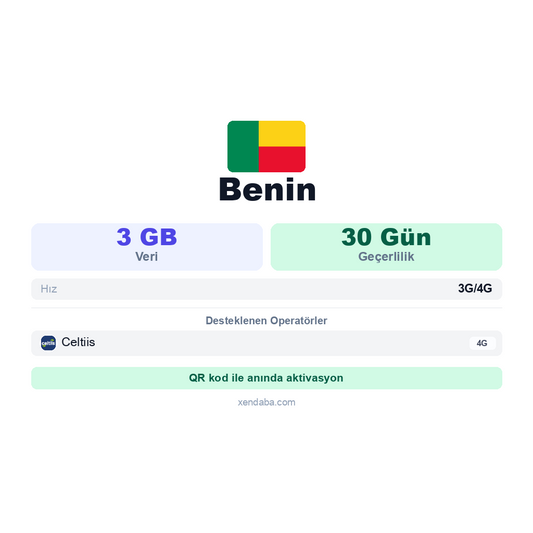 Benin 3GB 30 Gün eSIM