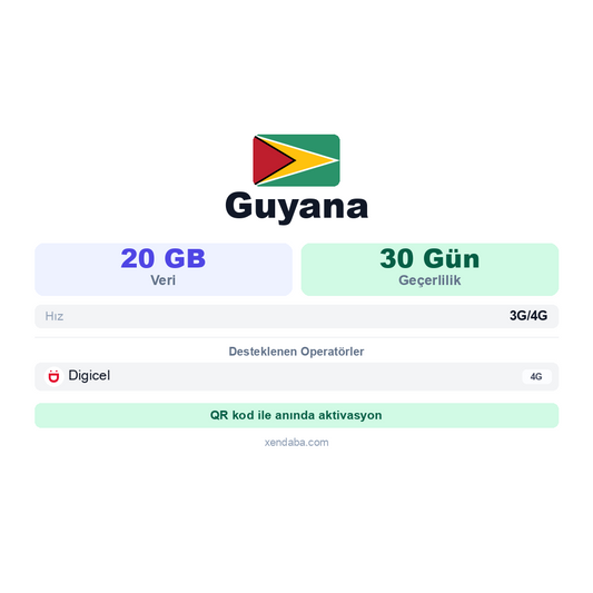 Guyana 20GB 30 Gün eSIM