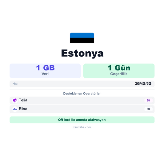 Estonya 1GB 1 Gün eSIM