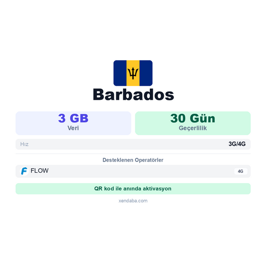 Barbados 3GB 30 Gün eSIM