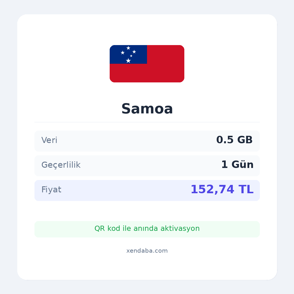 Samoa 0.5GB 1 Gün eSIM