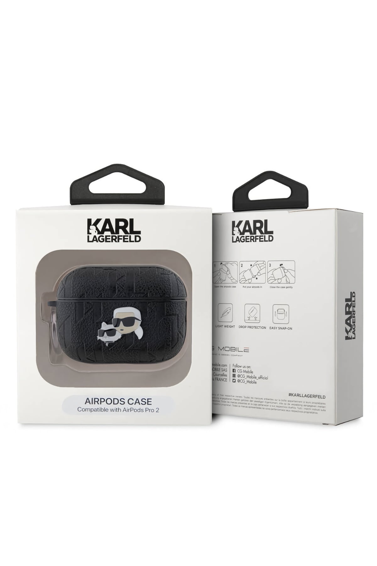 Karl Lagerfeld Monogram Apple Airpods Pro 2. Nesil Kılıf Siyah