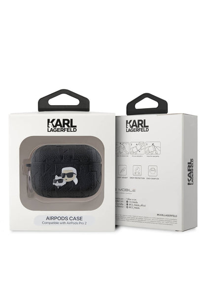 Karl Lagerfeld Monogram Apple Airpods Pro 2. Nesil Kılıf Siyah