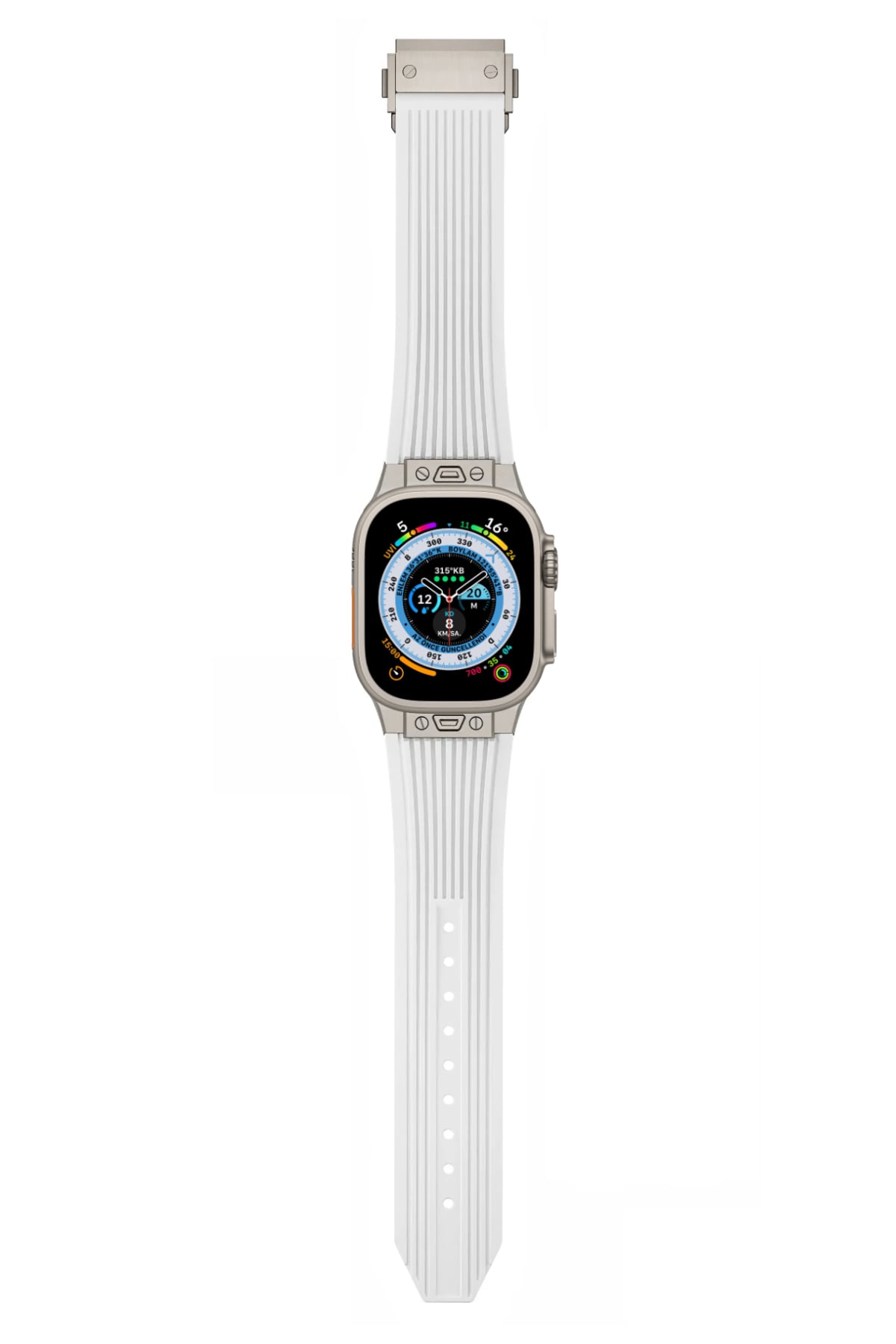 Apple Watch Uyumlu Streamlined Silikon Kordon Alabaster