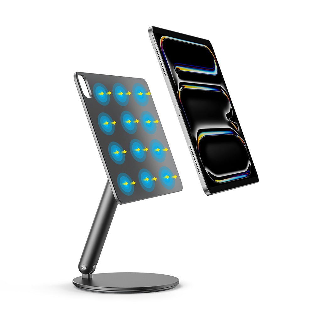 Apple iPad Pro 13 M4 - M5 360 Derece Dönebilen Magnetik Başlıklı Tablet Standı