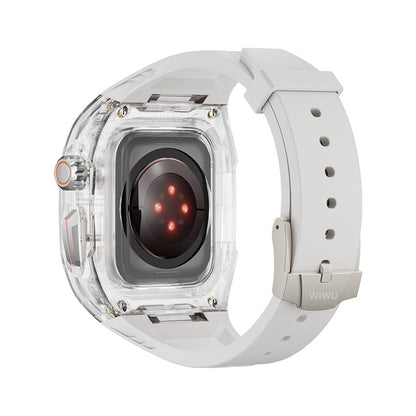 Wi-WB013 Rambo Serisi 2in1 Şeffaf Kasa Apple Watch 44mm Kordon